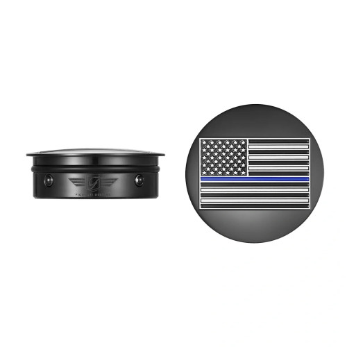 PartzBiz HD: 3485651-Figurati Swing Arm Cover Kit Pair Black Blue Line USA Flag Harley Touring 65-23