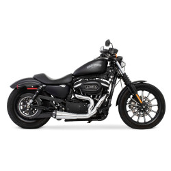 PartzBiz HD HD00559 - Freedom Performance Chrome Combat 2-1 Shorty Pipes ระบบท่อไอเสีย Harley 04+ XL