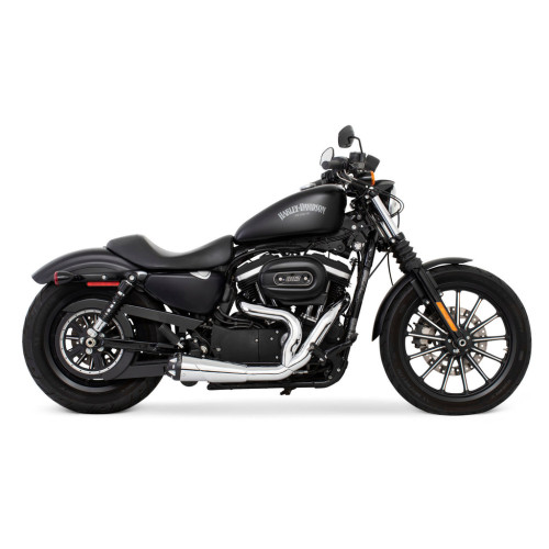 PartzBiz HD: 3465245-Freedom Performance Chrome Combat 2-1 Shorty Pipes ระบบท่อไอเสีย Harley 04+ XL