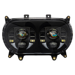 PartzBiz HD HW195038 - Hogworkz สีขาว LED สีดำ Dual Visionz ไฟหน้า Harley Touring FLTR 2015+