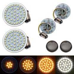 PartzBiz HD HW307023 - Hogworkz Sequentialz ไฟเลี้ยว LED ด้านหน้า 2‚” 1157 เลนส์ Bullet Harley HD