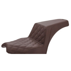 PartzBiz HD I21-04-172BR - Saddlemen Step Up 2-Up Seat Front Lattice Stitch Brown GelCore 22+ Indian Chief
