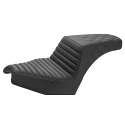PartzBiz HD I21-04-176 - Saddlemen Step Up 2-Up Seat Lattice Tuck-n-Roll สีดำ GelCore Indian Chief 2022