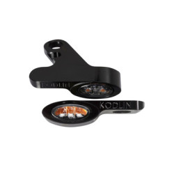 PartzBiz HD K68500 - Kodlin Black Elypse LED 2-1 ไฟเลี้ยวหน้าไฟวิ่ง 18+ Harley Softail
