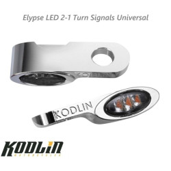 PartzBiz HD K68511 - Kodlin Chrome Elypse LED 2-1 ไฟเลี้ยวหน้า Running Light Universal Fitment