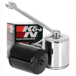 PartzBiz HD KN-171C - K&N ประแจกรองน้ำมันเครื่อง Chrome Off Performance Harley Softail Touring Dyna 99-20
