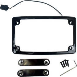 PartzBiz HD LPF-RAD-23CVO-B - Custom Dynamics Illuminated Radius Black License Plate Frame Harley CVO 23-