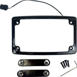 PartzBiz HD LPF-RAD-23CVO-C - Custom Dynamics Illuminated Radius Chrome License Plate Frame Harley CVO 23-