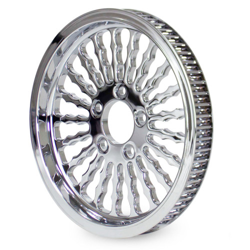PartzBiz HD: 3475591-DNA Chrome 1 1/8 x 65 Tooth Super Spoke Rear Pulley Harley Softail Choppers