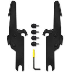 PartzBiz HD MEB2046 - Memphis Shades Black Fats Windshield Trigger-Lock Mount Harley Sport Glide 18+