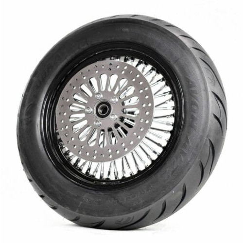 PartzBiz HD: 3441605-16X5.5 สีดำ 52 Fat Mammoth Spoke ยางล้อหลังแพคเกจ Harley Touring 09 + B PartzBiz HD: 3441605-16X5.5 สีดำ 52 Fat Mammoth Spoke ยางล้อหลังแพคเกจ Harley Touring 09 + B
