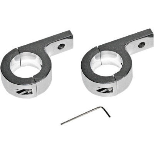 PartzBiz HD: -Custom Dynamics Chrome Halo Fog Lamps Mount Kit for 1-1/4" Engine Guard Tube PB-125-C 2040-2346 20402346 FLTCU FLHX FLHR FLTR FLHT FLTRX electra road street glide ultra light Custom Dynamics ProBeam fog lamps