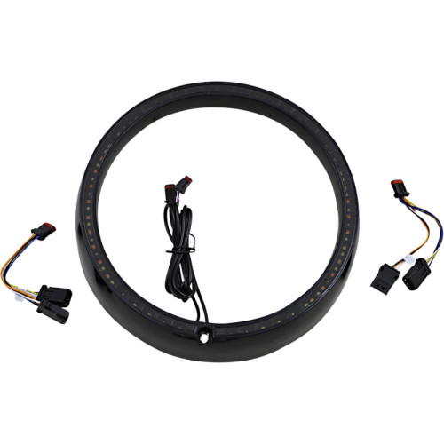 PartzBiz HD: -Custom Dynamics ProBeam Sequential Turn Signal Black Ring Trim Harley FL 14-20 PB-7TR-SEQ-1B electra road street glide king best for buy davidson flh flt amber light indicator built in plug n play 2001-2307 2001-2308 2001-2309 2001-2310 2001-2311 2001-231