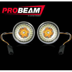 PartzBiz HD PB-BB-AW-JAECS - Chrome ProBeam CVO Bullet Bezel Dynamic Ringz LED Turn Signals w/Smoked Lens PartzBiz HD PB-BB-AW-JAECS - Chrome ProBeam CVO Bullet Bezel Dynamic Ringz LED Turn Signals w/Smoked Lens