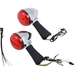 PartzBiz HD PB-BR-RR-IND-CR - Chrome ProBeam Bullet Ringz LED Rear Turn Signal w/Red Lens PartzBiz HD PB-BR-RR-IND-CR - Chrome ProBeam Bullet Ringz LED Rear Turn Signal w/Red Lens