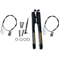 PartzBiz HD PB-DS2-14-B - Custom Dynamics Black ProBEAM Dynamic Strips V2 Front Turn Signals Harley Touring 96-Up PartzBiz HD PB-DS2-14-B - Custom Dynamics Black ProBEAM Dynamic Strips V2 Front Turn Signals Harley Touring 96-Up