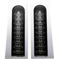 PartzBiz HD PB-SB-HD-CS - Custom Dynamics PB-SB-HD-CS กระเป๋าข้างรถ Chrome/Smoked LED Accent 97-13 Touring | PB-SB-HD-CS