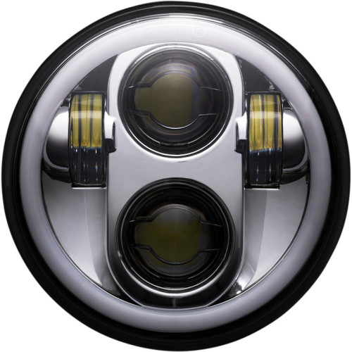 PartzBiz HD: -Custom Dynamics Chrome 5.75" ProGLOW Headlamp w/ Color Changing Halo Harley