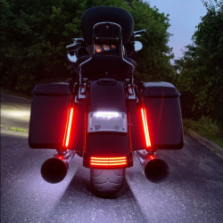 PartzBiz HD PR-PLUG-R-10 - Custom Dynamics Red สี 10” Plasma Rods Harley Touring & Softail พร้อมกระเป๋า