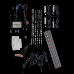 PartzBiz HD TMWZ01 - ชุดสตาร์ทไฟ LED เปลี่ยนสี Magical Wizard 6 สำหรับ Harley Davidson และ Metric Bikes | TMWZ01
