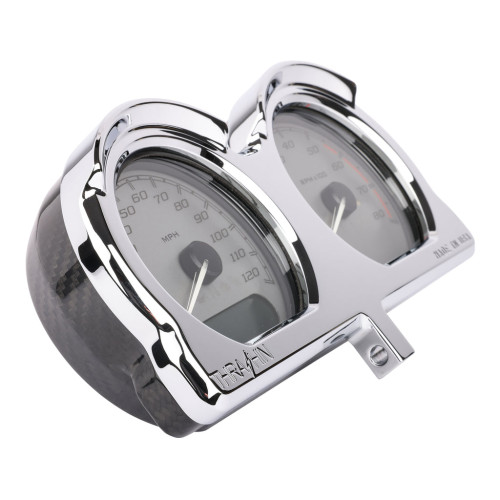 PartzBiz HD: 3488549-Thrashin Speedometer Gauge Relocation Kit Chrome CF Aluminum Harley FLRT 2015+ PartzBiz HD: 3488549-Thrashin Speedometer Gauge Relocation Kit Chrome CF Aluminum Harley FLRT 2015+