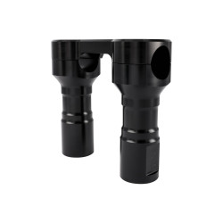 PartzBiz HD TSC-4100-1 - Thrashin‚'' Hole Shot Risers 4‚” แคลมป์ด้านบนคู่อลูมิเนียมสีดำ 1‚” ขนาดเส้นผ่านศูนย์กลาง OE Harley