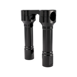 PartzBiz HD TSC-6100-1 - Thrashin‚' Hole Shot Risers 6‚” แคลมป์ด้านบนคู่อลูมิเนียมสีดำ 1‚” ขนาดเส้นผ่านศูนย์กลาง OE Harley