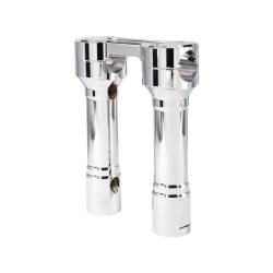 PartzBiz HD TSC-6100-3 - Thrashin‚'' Hole Shot Risers 6‚” แคลมป์ด้านบนคู่อะลูมิเนียมโครเมียม 1‚” ขนาดเส้นผ่านศูนย์กลาง OE Harley