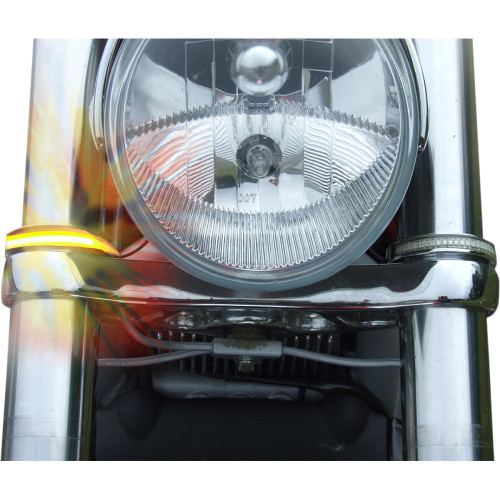PartzBiz HD: -Custom Dynamics 43mm LED Chrome w/ Clear Lens Fork Wrap Arounds Victory | WA43-CC