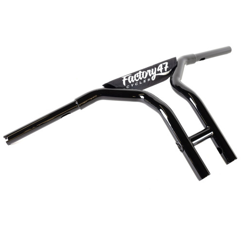PartzBiz HD: 3487278-Factory 47 MX47 Bar T Handlebars 12” 1-1/4” Black Pullback Harley Softail Dyna