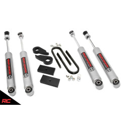PartzBiz HD RT-47430 - 1997-2003 Ford F-150 4WD 2.5 ” Rough Country Suspension Leveling Lift Kit [47430] สุดยอดการอัพเกรดใหม่ แรงกระแทก ทอร์ชั่นบาร์ บล็อก XL XLT Lariat King ฟาร์มปศุสัตว์ 4x4 ออฟโร้ด