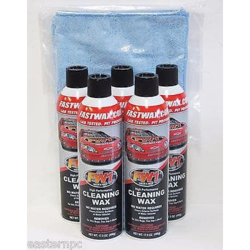 PartzBiz HD: 4425210-5 Cans FW1 FASTWAX Waterless Wash Carnauba Car Wax FREE SHIP + MICROFIBER TOWEL