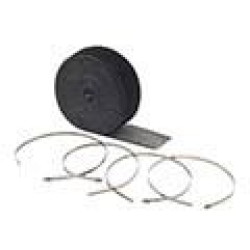 PartzBiz HD 2002BK - Accel 2002BK ผ้าพันท่อไอเสียอุณหภูมิสูงสีดำ 2 ” x 25 ” Kit Harley or Metric | 2002BK