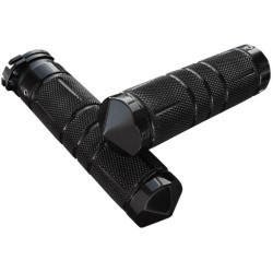 PartzBiz HD DS06302787 - Accutronix Black Knurled Diamond Custom 1” ปลอกแฮนด์ Harley Cable Throttle