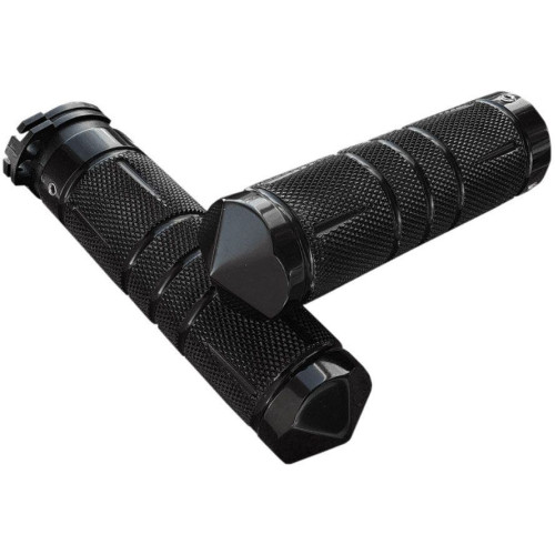 PartzBiz HD: 4425043-Accutronix Black Knurled Diamond Custom 1” ปลอกแฮนด์ Harley Cable Throttle