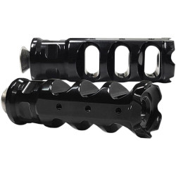 PartzBiz HD DS16021402 - Accutronix Black Muzzle Break Shifter Peg Heel/Toe Harley และแอพพลิเคชั่นแบบกำหนดเอง