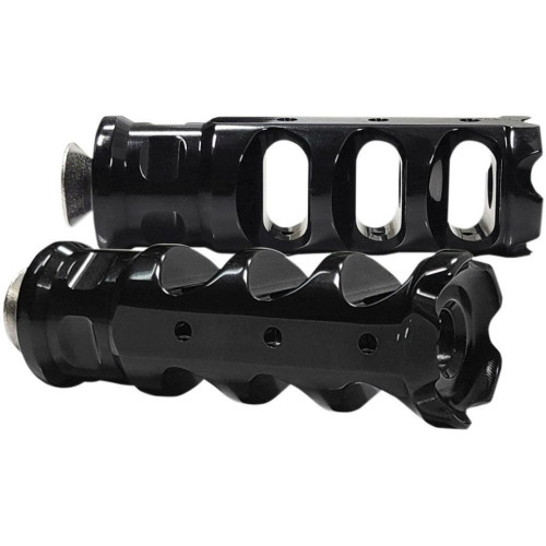 PartzBiz HD: 4425048-Accutronix Black Muzzle Break Shifter Peg Heel/Toe Harley และแอพพลิเคชั่นแบบกำหนดเอง PartzBiz HD: 4425048-Accutronix Black Muzzle Break Shifter Peg Heel/Toe Harley และแอพพลิเคชั่นแบบกำหนดเอง