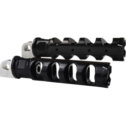 PartzBiz HD DS16202306 - Accutronix สีดำ Muzzle เบรคพับ Footpegs คู่ Harley ชาย Mount