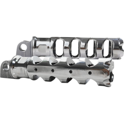 PartzBiz HD DS16202305 - Accutronix Chrome Muzzle เบรคพับ Footpegs คู่ Harley ชาย Mount