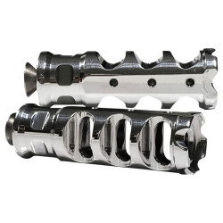 PartzBiz HD DS16021401 - Accutronix Chrome Muzzle Break Shifter Peg Heel/Toe Harley และแอปพลิเคชันแบบกำหนดเอง