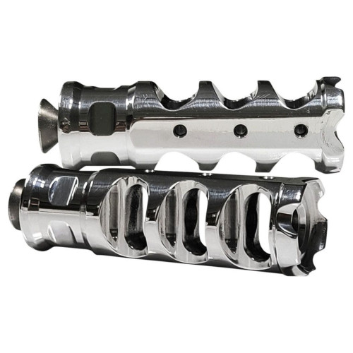 PartzBiz HD: 4425028-Accutronix Chrome Muzzle Break Shifter Peg Heel/Toe Harley และแอปพลิเคชันแบบกำหนดเอง PartzBiz HD: 4425028-Accutronix Chrome Muzzle Break Shifter Peg Heel/Toe Harley และแอปพลิเคชันแบบกำหนดเอง