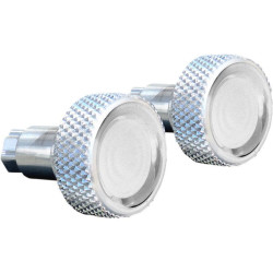 PartzBiz HD DS35011275 - Accutronix Chrome Round Knurled Saddlebag Latch Levers Harley FLH/T 14-18 | SLK01-KC