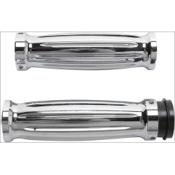 PartzBiz HD DS06301455 - Accutronix Custom Gothic Style Chrome Hand Grips for Harley Throttle by Wire | GR101-IC PartzBiz HD DS06301455 - Accutronix Custom Gothic Style Chrome Hand Grips for Harley Throttle by Wire | GR101-IC