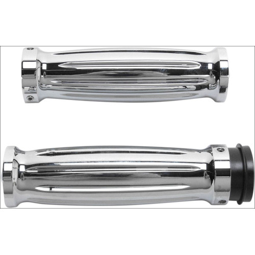 PartzBiz HD: 4424994-Accutronix Custom Gothic Style Chrome Hand Grips for Harley Throttle by Wire | GR101-IC PartzBiz HD: 4424994-Accutronix Custom Gothic Style Chrome Hand Grips for Harley Throttle by Wire | GR101-IC
