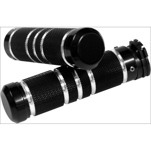 PartzBiz HD: 4424997-Accutronix Custom Gothic Style Knurled Black Contrast Hand Grips Harley Cable Throttle PartzBiz HD: 4424997-Accutronix Custom Gothic Style Knurled Black Contrast Hand Grips Harley Cable Throttle