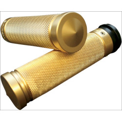 PartzBiz HD DS06301123 - Accutronix มือจับทองเหลืองแบบ Knurled สไตล์โกธิคแบบกำหนดเองสำหรับ Harley Throttle By Wire