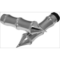 PartzBiz HD DS06301451 - Accutronix Custom Gothic Style Chrome Hand Grips for Harley Throttle by Wire | GR101-LC PartzBiz HD DS06301451 - Accutronix Custom Gothic Style Chrome Hand Grips for Harley Throttle by Wire | GR101-LC