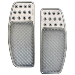 PartzBiz HD DS16211044 - Accutronix FBF01-DOC แผ่นปูพื้นด้านหน้า Chrome Knurled Drilled Harley 84-Up