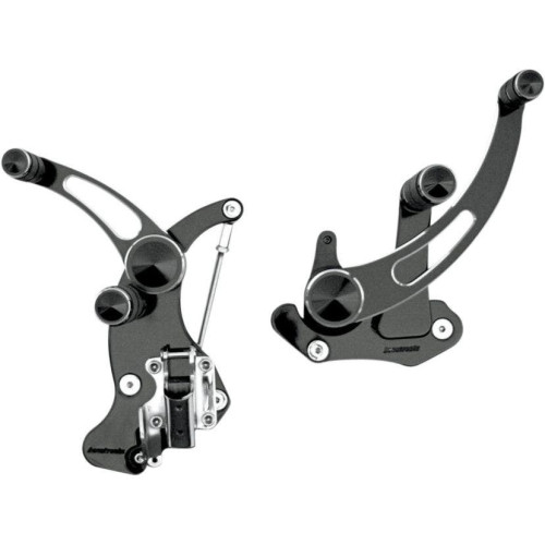 PartzBiz HD: 4424974-Accutronix FC405-SSN Slotted Black Plus +6 ระบบควบคุมไปข้างหน้า Harley 14-18 FLH/T | FC405-SSN
