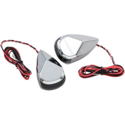 PartzBiz HD DS20201725 - Alloy Art MRL-2C Chrome Finish with Smoke Lens and Red LED Signal Marker Lights 98-19 Harley davidson electra road street glide king cvo turn indicator running custom lighting upgrade PartzBiz HD DS20201725 - Alloy Art MRL-2C Chrome Finish with Smoke Lens and Red LED Signal Marker Lights 98-19 Harley davidson electra road street glide king cvo turn indicator running custom lighting upgrade